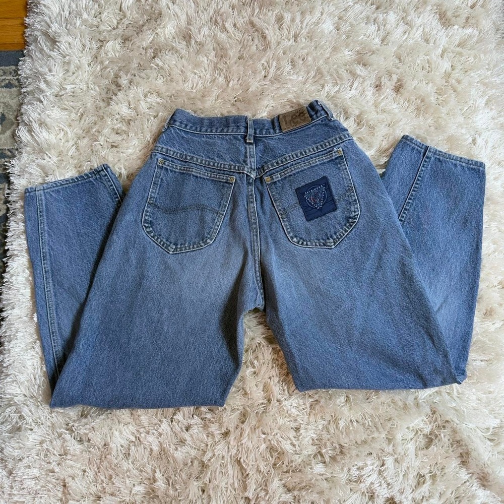 90s Lee Skyriders Union Made Mom Jeans High Rise Tapered Denim Womens Size 24-25